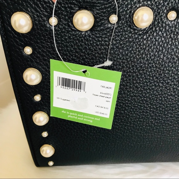 Kate Spade Black hayes Street pearl Sam Satchel - Picture 6 of 8